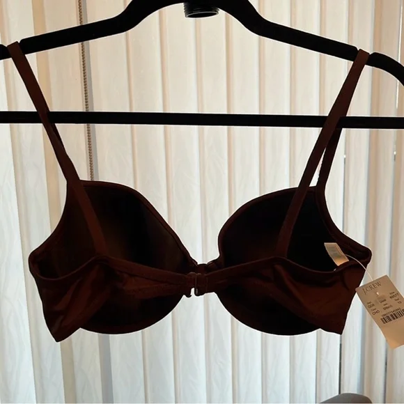 J. Crew Brown Bikini Top With Underwire & Clasp Closure - Picture 5 of 9